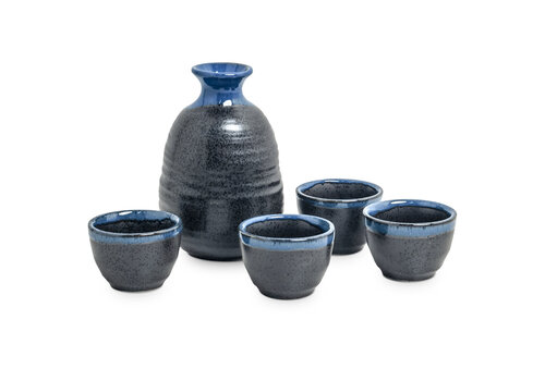 Edo Japan Sakéset Black/blue 5-pcs set - gift box