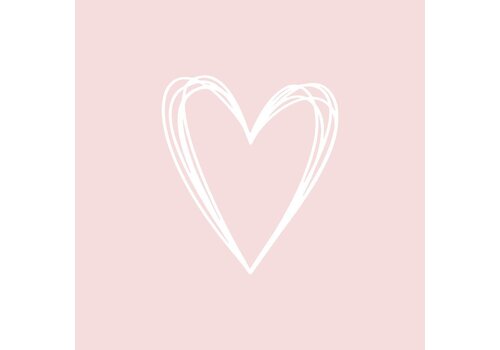 PPD Serviettes Pure Heart rosé 33x33 cm