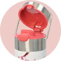 Stainless steel tea bottle On-The-Go with filter - LEEZA Cherry Blossom
