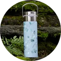 Bouteille à thé en inox On-The-Go avec filtre - LEEZA Eucalyptus