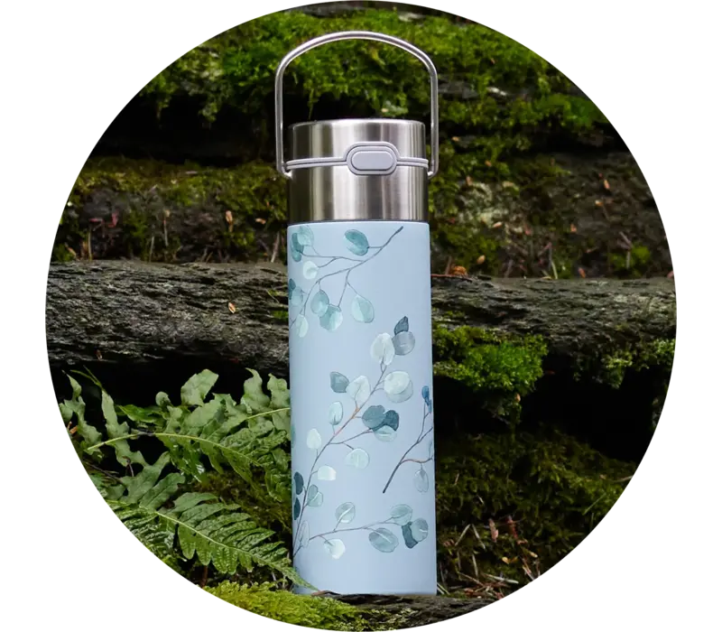 Bouteille à thé en inox On-The-Go avec filtre - LEEZA Eucalyptus