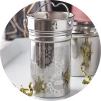 Stainless steel tea bottle On-The-Go with filter - LEEZA Eucalyptus