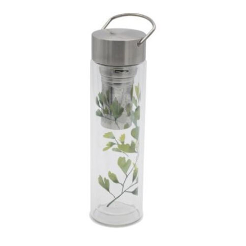 Glazen theefles On-The-Go met filter - Gingko 