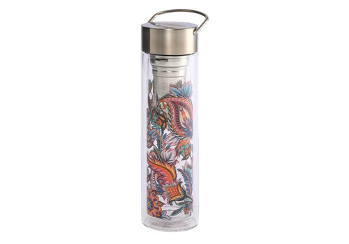 Flowtea Glass tea bottle On-The-Go with filter - Fireflower