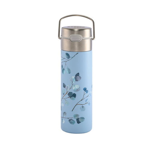 Stainless steel tea bottle On-The-Go with filter - LEEZA Eucalyptus 