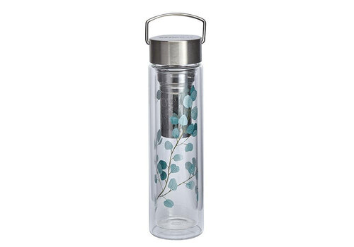 Flowtea Glas-Teeflasche On-The-Go mit Filter – Eukalyptus
