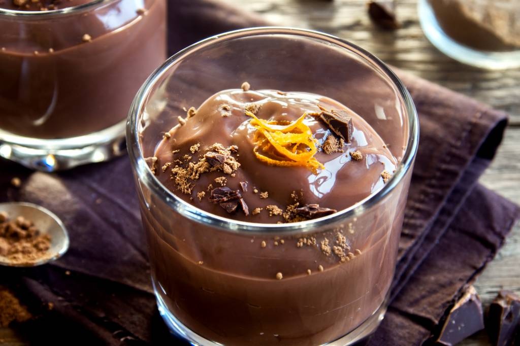 Chocolate pudding with long pepper from Java