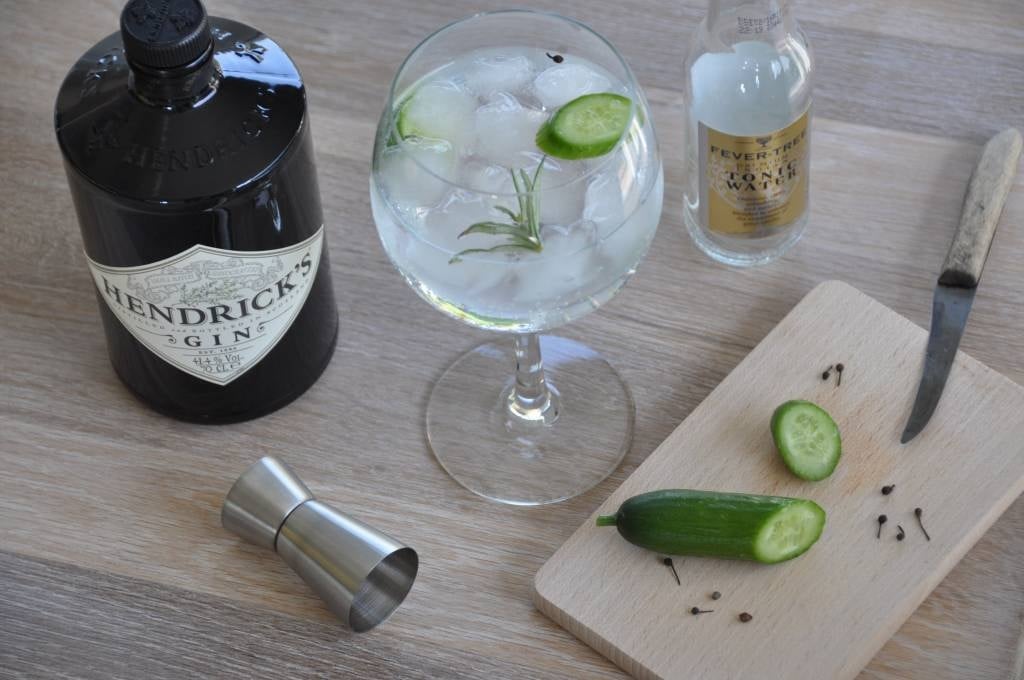 Hendrick's Gin Tonic, Cucumber, Rosemary, and Voatsiperifery Pepper