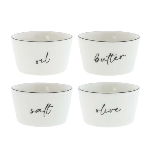 Bowls Salt/Butter/Oil/Olive - Set of 4 