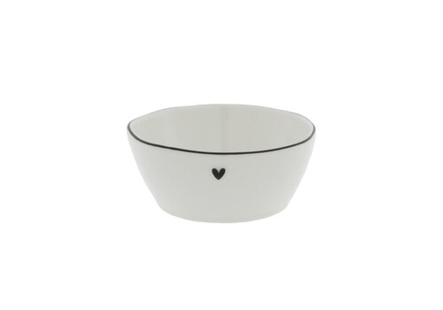 Bastion Collection Bowl with black heart 6.8 x 9.5 x 3 cm