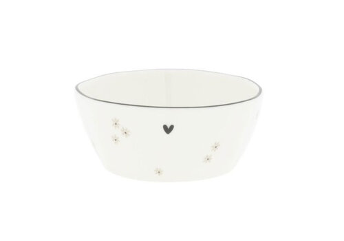 Bastion Collection Bowl Flowers with black heart 9.5 x 4 cm