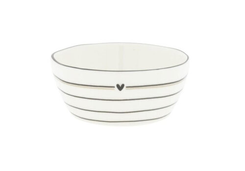 Bastion Collection Bowls Stripes with black heart 9.5 x 4 cm