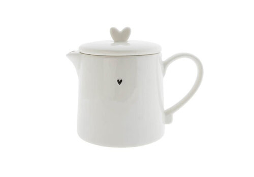 Bastion Collection Teapot White with small black heart