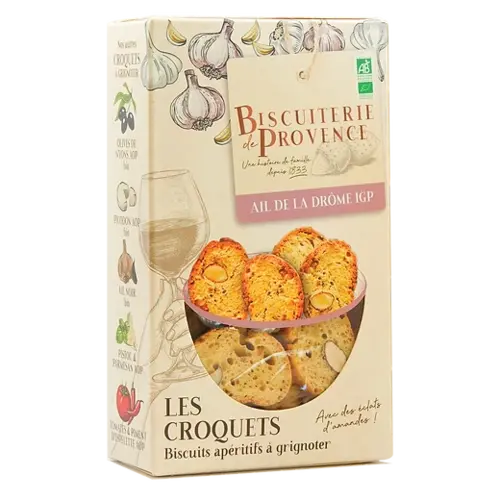 Biscuits apéritifs à l'ail de la Drôme IGP - Bio - 90 g 