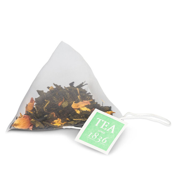 Black/Green Peach tea bags in tin - 10 pieces