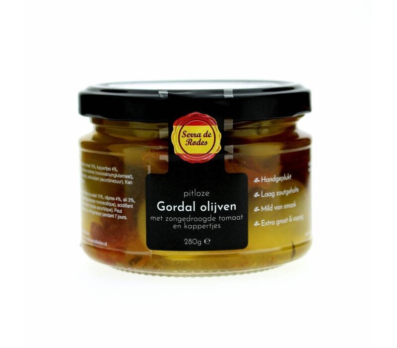 Olives Gordal with sun-dried tomatoes and capers 280 g