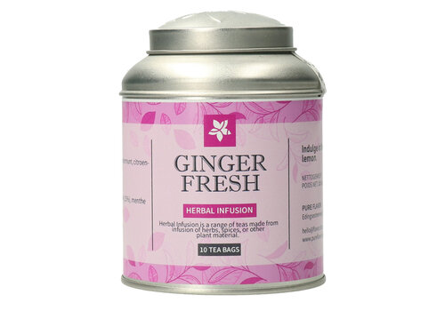 Pure Flavor Ginger Fresh theebuiltjes in blik - 10 builtjes (20 g)