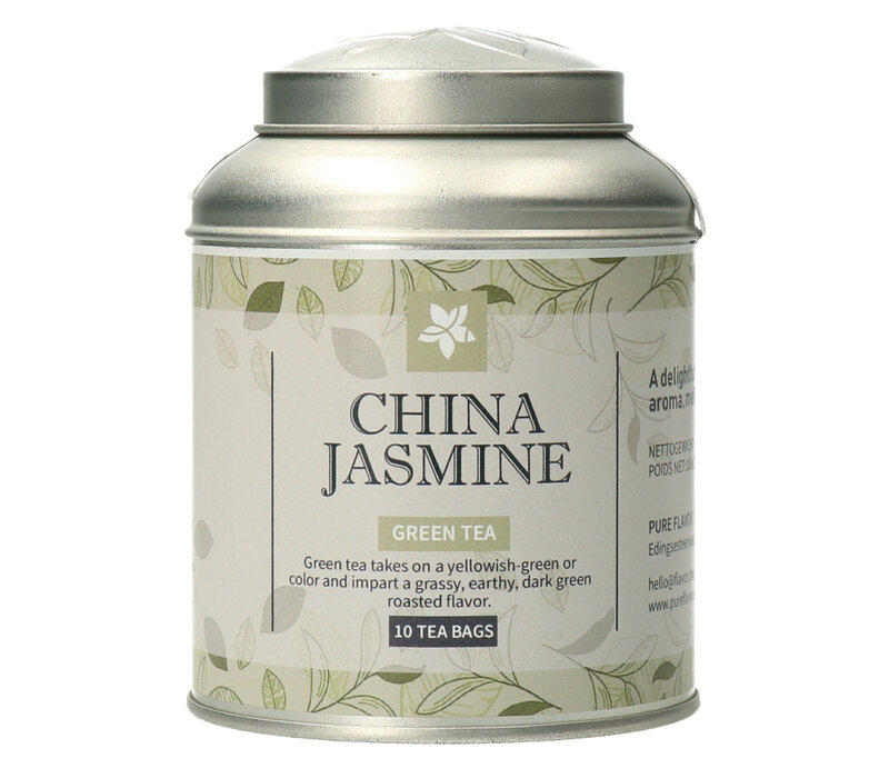 China Jasmine tea bags in tin - 10 pieces