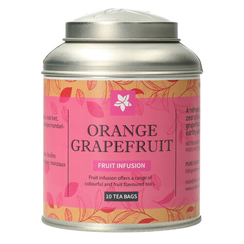 Orange Grapefruit tea bags in tin - 10 pieces 