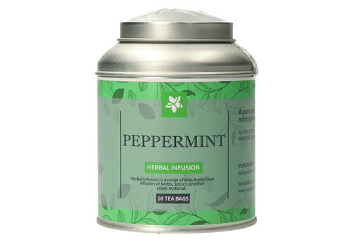 Pure Flavor Peppermint theebuiltjes in blik - 10 builtjes (20 g)