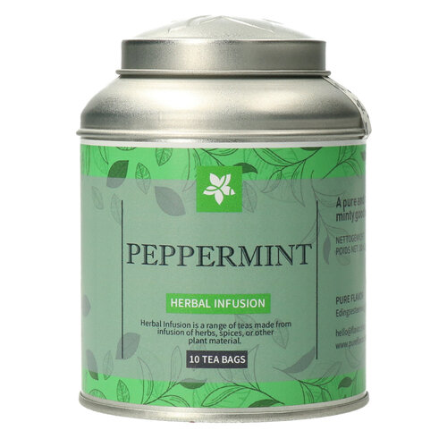 Peppermint theebuiltjes in blik - 10 builtjes (20 g) 