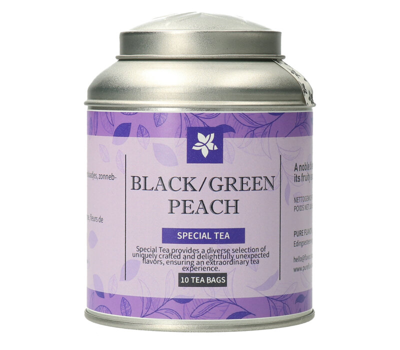 Black/Green Peach Teebeutel in Dose – 10 Stück