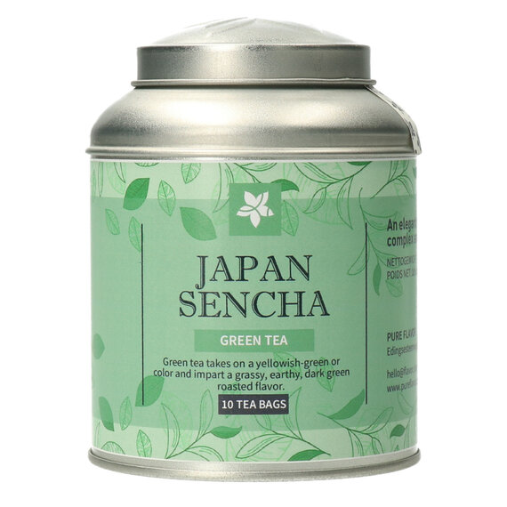 Japan Sencha Fukujyu tea bags in tin - 10 pieces