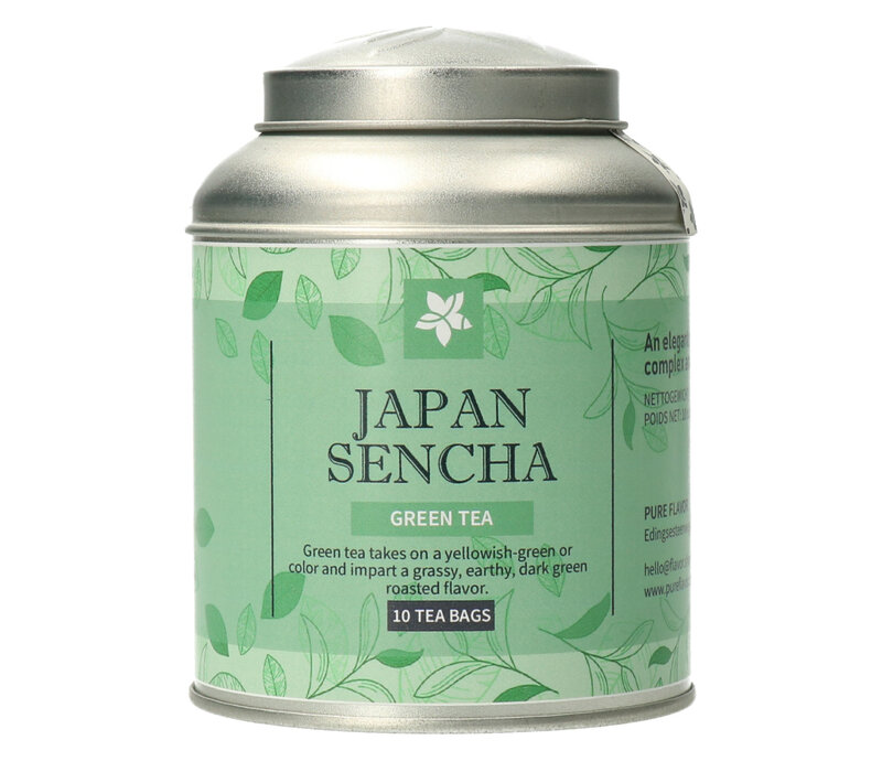 Japan Sencha Fukujyu theebuiltjes in blik - 10 stuks