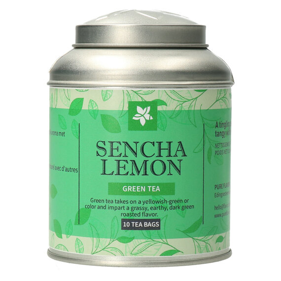 Sencha Lemon tea bags in tin - 10 pieces