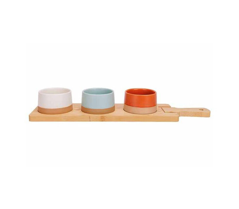 Aperoset Dela with serving board (handle) 4 pcs