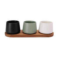 Aperoset Bites 4 pcs - Serveerplank 30 x 10 cm + 3 x Bowl 9 x 7 cm