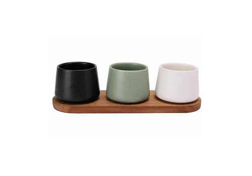 Cosy & Trendy Aperoset Bites 4 pcs - Serveerplank 30 x 10 cm + 3 x Bowl 9 x 7 cm