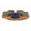 Cosy & Trendy Serveerplank Bamboe D25 cm met 5 Bowls