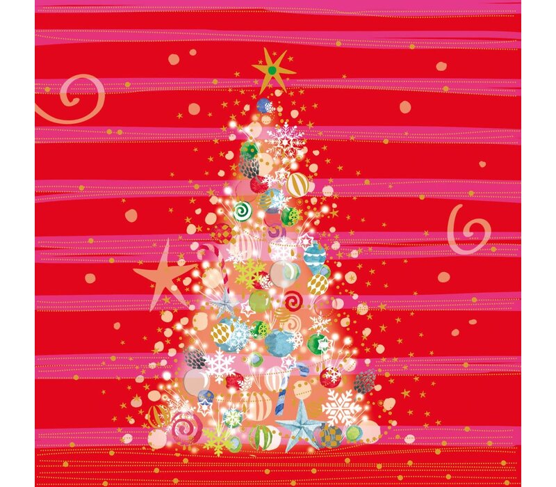 Napkins Christmas Red & Pink 33x33 cm