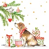 Servietten Christmas Dog 33x33 cm