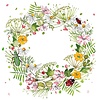 PPD Servietten Wild Flower Wreath 33x33 cm
