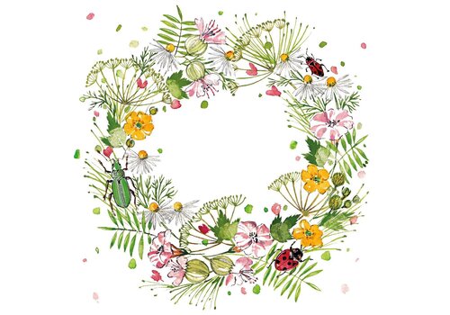 PPD Servietten Wild Flower Wreath 33x33 cm