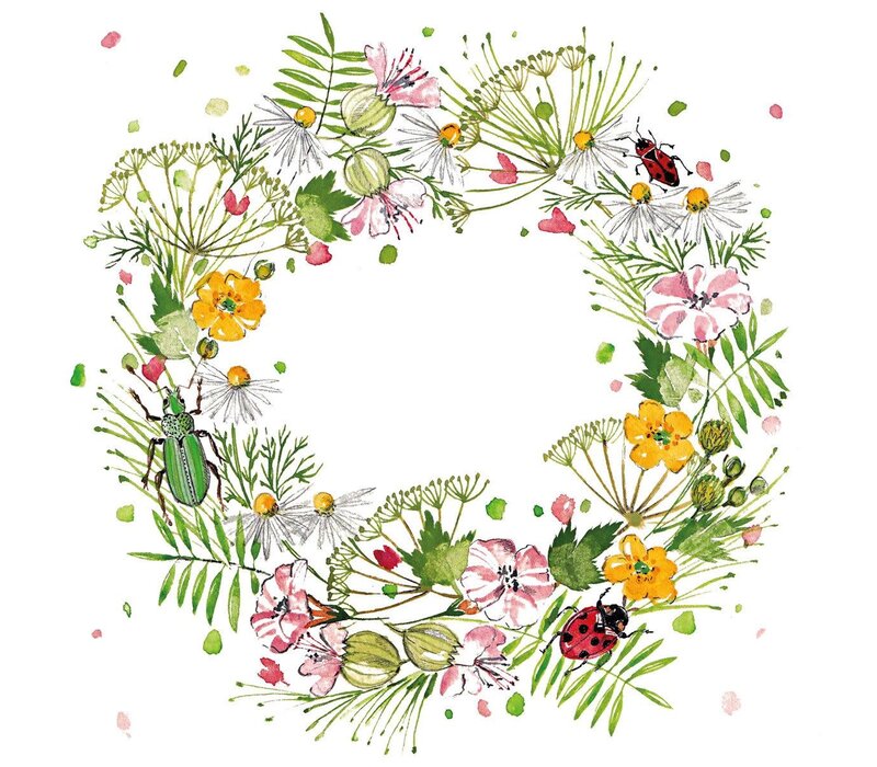 Servietten Wild Flower Wreath 33x33 cm