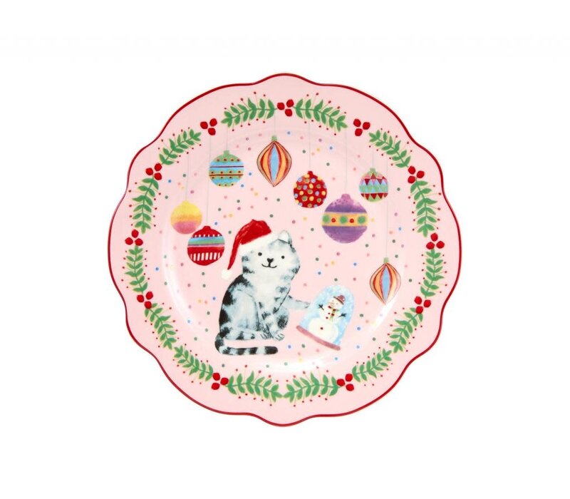 Teller Christmas Cat 20 cm