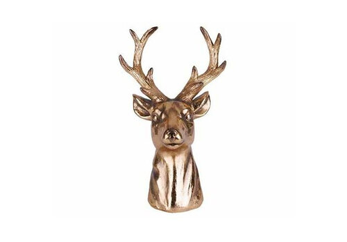 Cosy & Trendy Hertenkop goud 19 x 15 x 31 cm