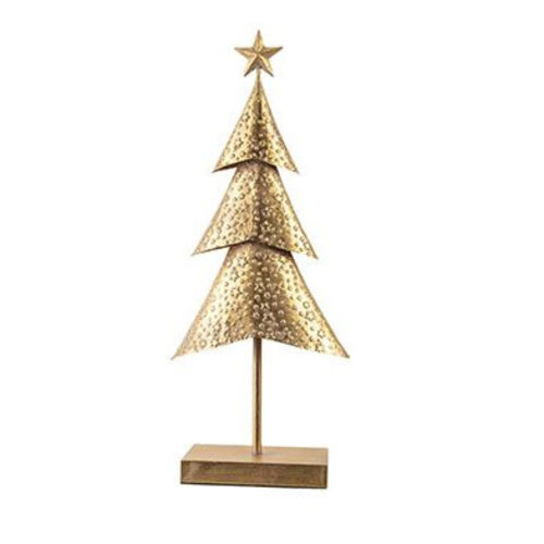 Sapin de Noël sur socle doré 26 x 12 x 63,5 cm 