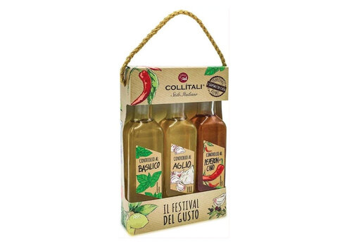 Collitali Set mit 3 Flaschen Olivenöl – 3 x 100 ml