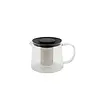 Glas-Teekanne mit Tee-Ei aus Edelstahl – schwarz, 1 l
