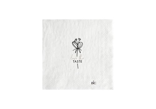 Bastion Collection Servietten Love the Taste 20 Stück 12,5 x 12,5 cm