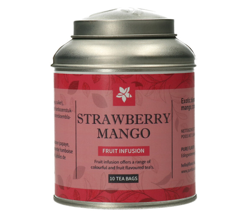Strawberry-Mango Tea Bags in Tin - 10 Pieces