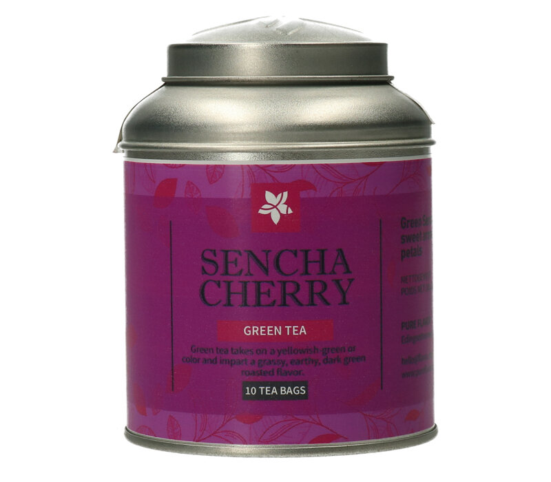 Sencha Cherry theebuiltjes in blik - 10 stuks