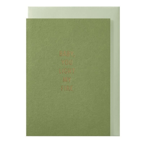 Baby, you light my fire greeting card 