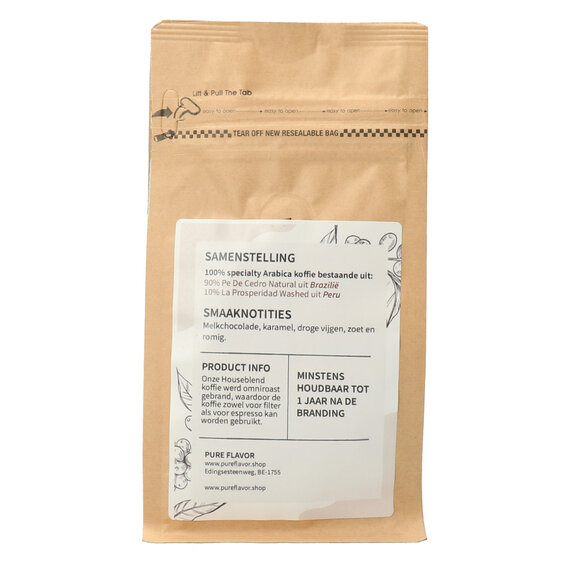Houseblend Koffie BONEN 125 g Flavor Shop Nr 291