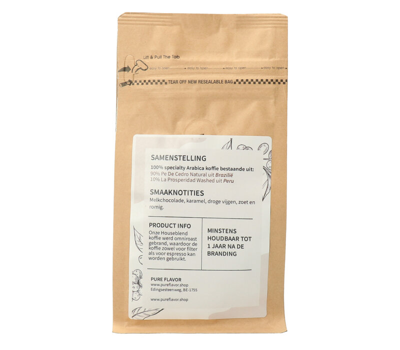 Houseblend Koffie BONEN 125 g Flavor Shop Nr 291