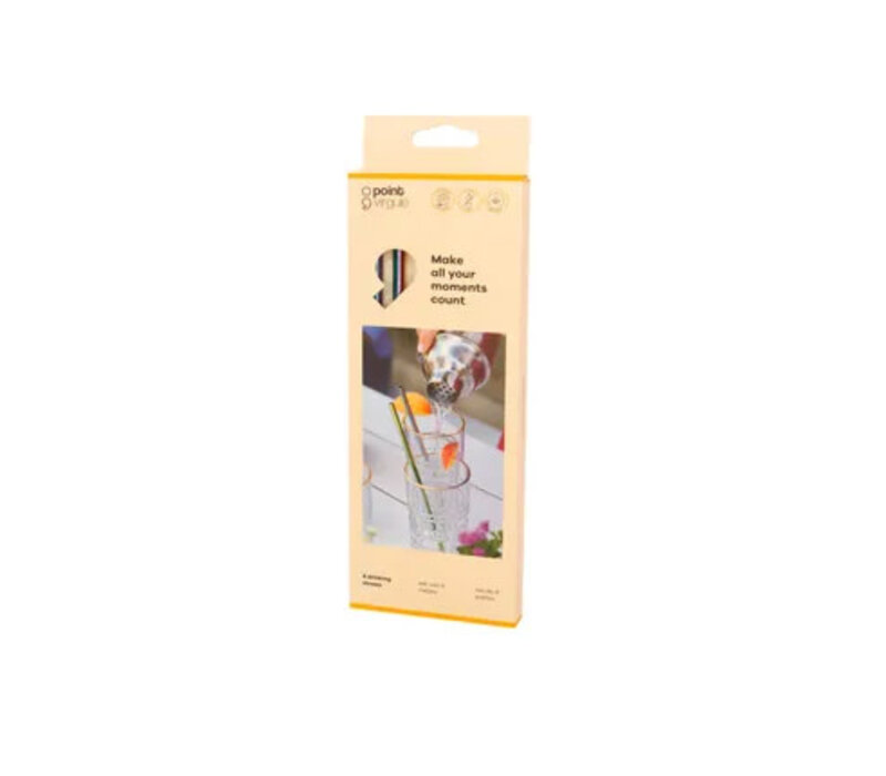 Metall-Cocktail-Strohhalme Rainbow 21,5cm - Wiederverwendbar